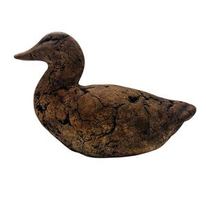 Vintage Carved Stone Duck Paperweight